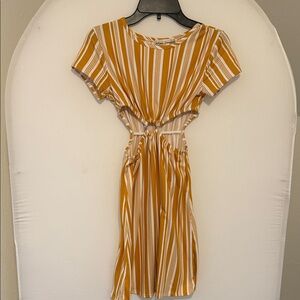 Chic Striped Yellow and White Kids Dress